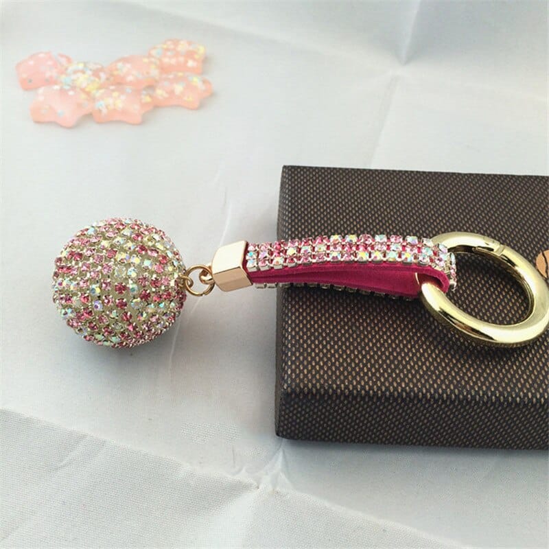 Glitter Keychain with Rhinestones