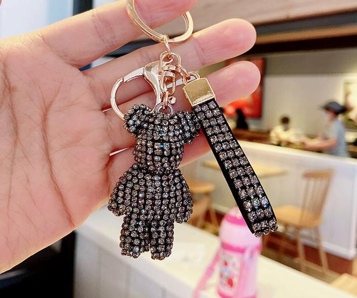 glitter rhinestone keychain, view 7 - MRSLM