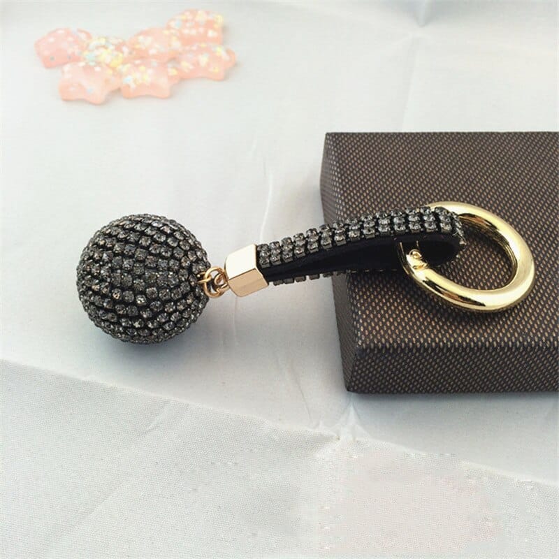 Glitter Keychain with Rhinestones