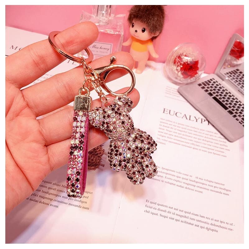 glitter rhinestone keychain, view 18 - MRSLM