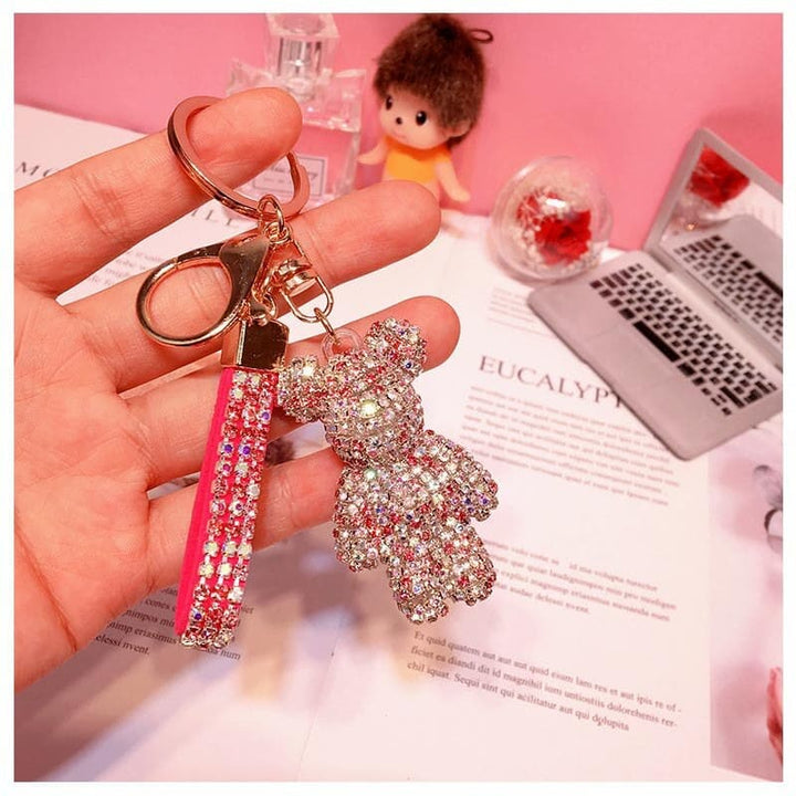 Glitter Keychain with Rhinestones