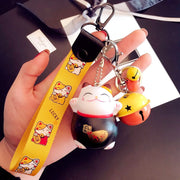 lucky cat key chain, view 3 - MRSLM