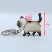walking cat key ring with bell, view 12 - MRSLM