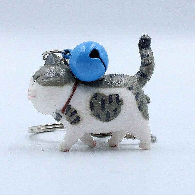 walking cat key ring with bell, view 5 - MRSLM