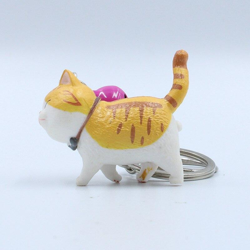 walking cat key ring with bell, view 6 - MRSLM