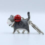 walking cat key ring with bell, view 7 - MRSLM