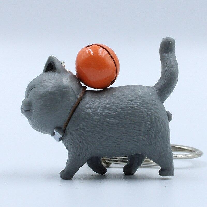 walking cat key ring with bell, view 8 - MRSLM