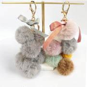 eco fur pom keychain, view 15 - MRSLM