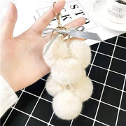 eco fur pom keychain, view 5 - MRSLM