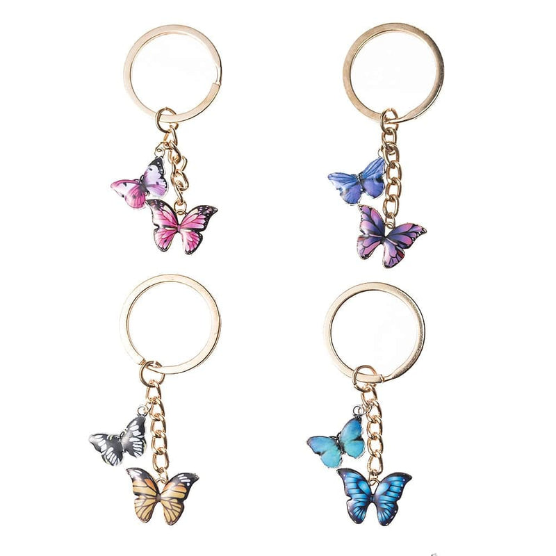 Colorful double butterfly keychain, view 10 - MRSLM