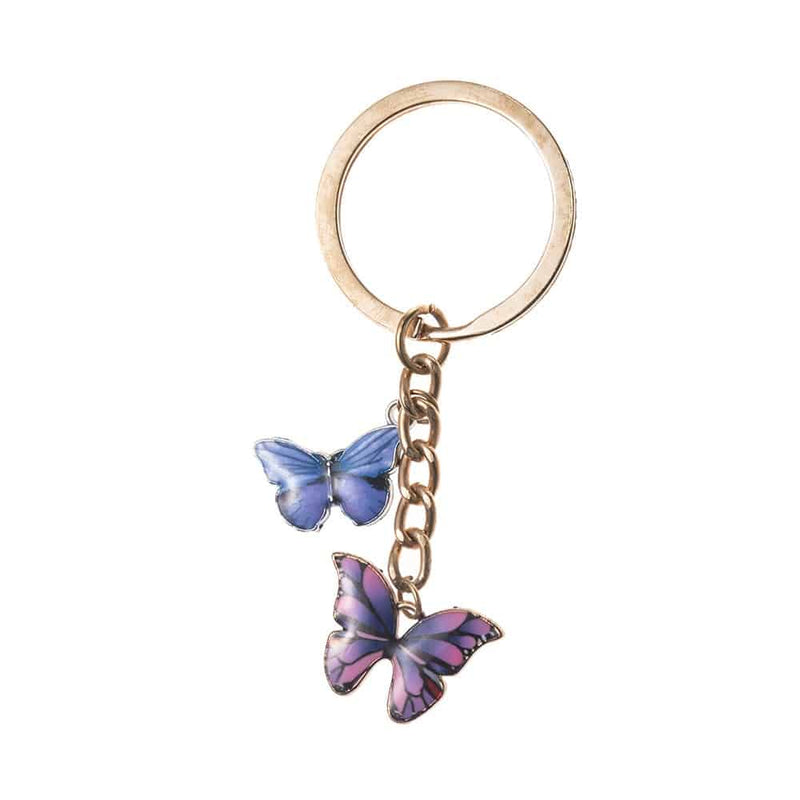 Colorful double butterfly keychain, view 3 - MRSLM