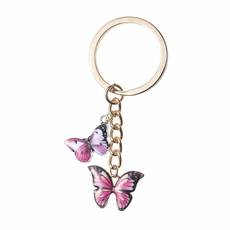 Colorful double butterfly keychain, view 5 - MRSLM