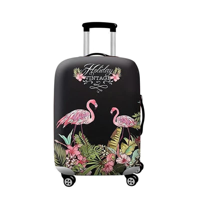 flamingo print suitcase cover, view 12 - MRSLM
