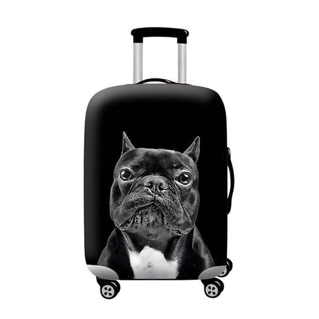 flamingo print suitcase cover, view 3 - MRSLM