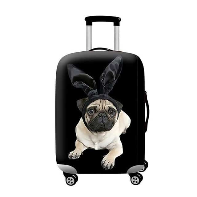 flamingo print suitcase cover, view 6 - MRSLM