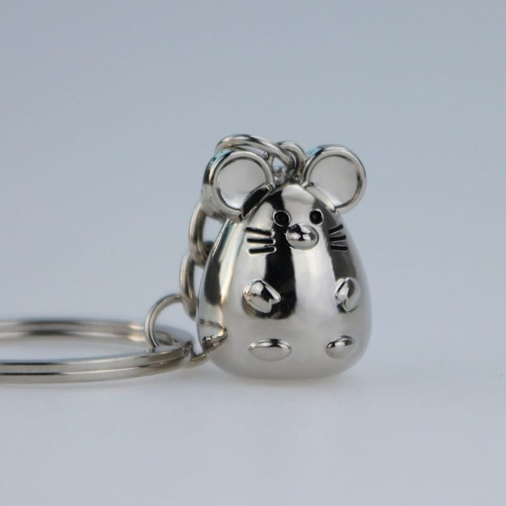 Chunky Mouse Shaped Metal Keychain for Women