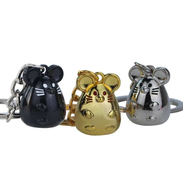 Chunky Mouse Shaped Metal Keychain for Women