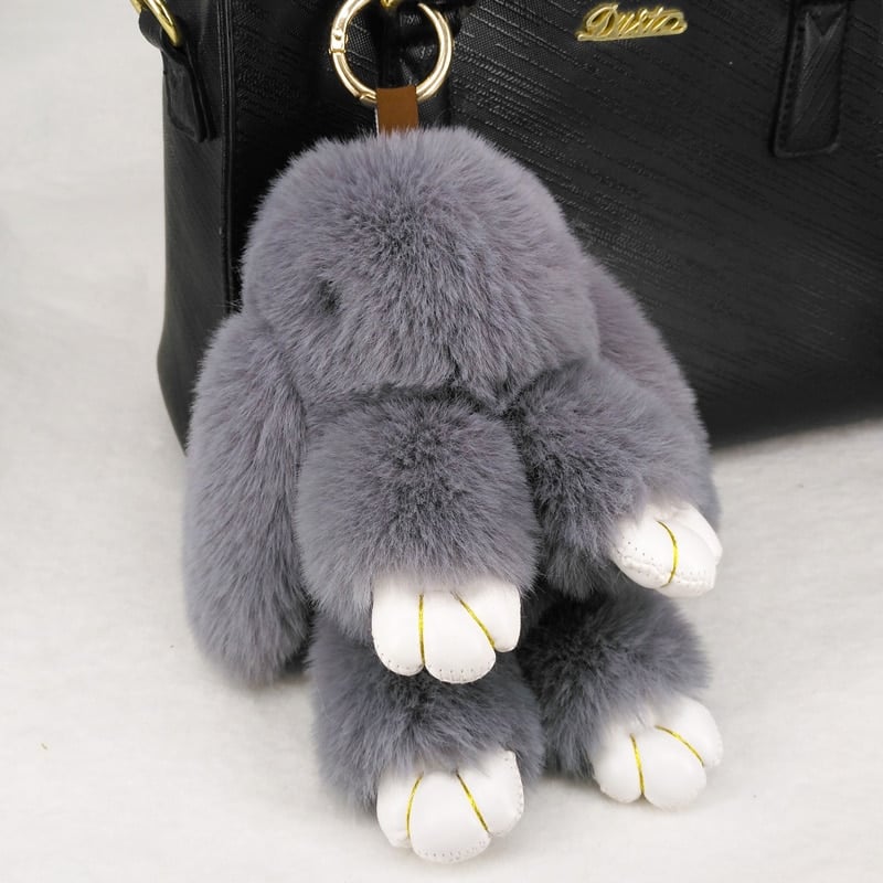 Large fluffy rabbit key ring, view 19 - MRSLM