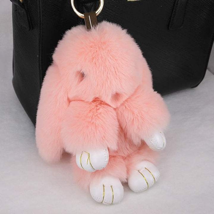 Large Fluffy Rabbit Key Ring