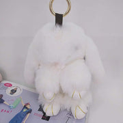 Large fluffy rabbit key ring, view 3 - MRSLM