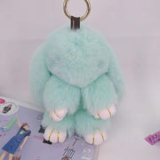 Large fluffy rabbit key ring, view 4 - MRSLM