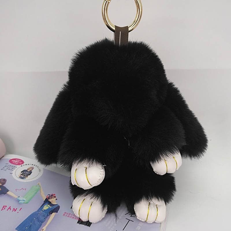 Large fluffy rabbit key ring, view 5 - MRSLM