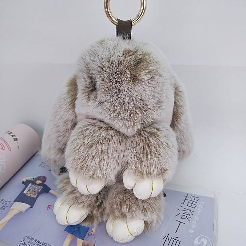 Large Fluffy Rabbit Key Ring