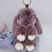 Large fluffy rabbit key ring, view 7 - MRSLM