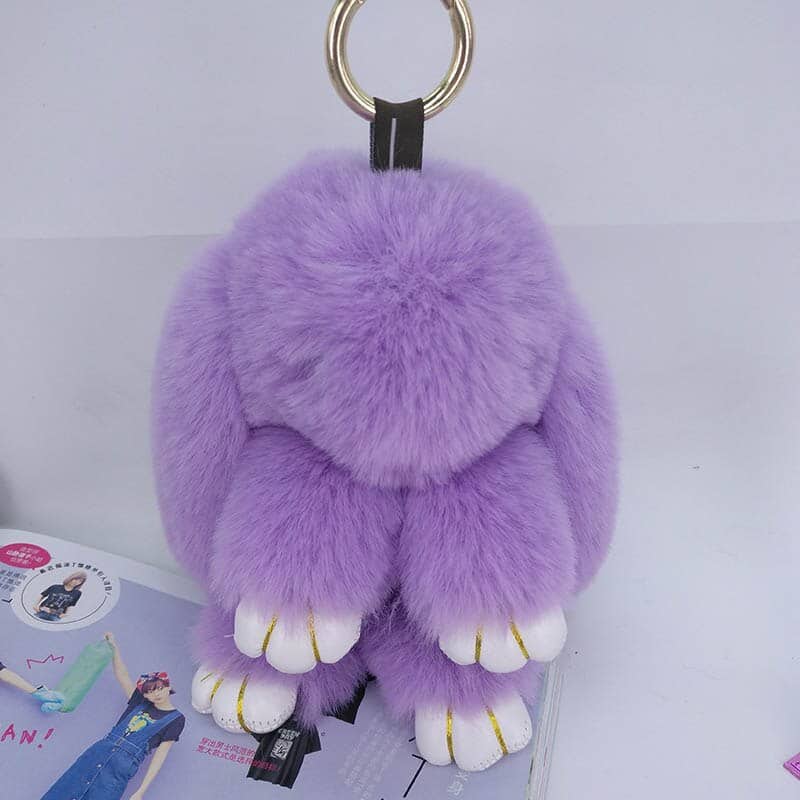 Large fluffy rabbit key ring, view 11 - MRSLM
