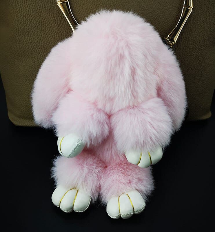 Large fluffy rabbit key ring, view 12 - MRSLM