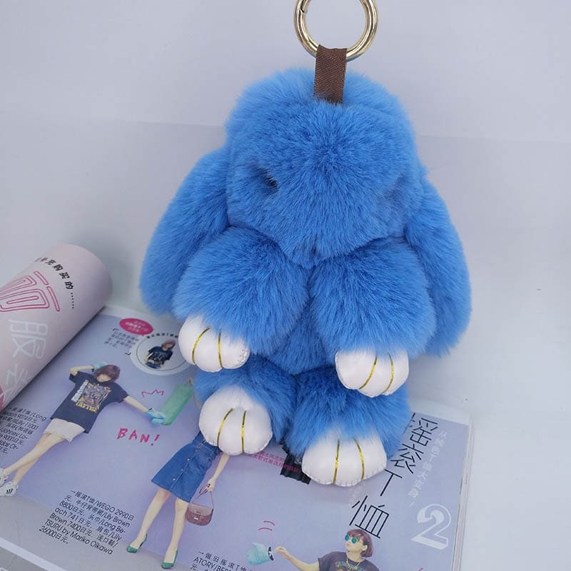 Large Fluffy Rabbit Key Ring