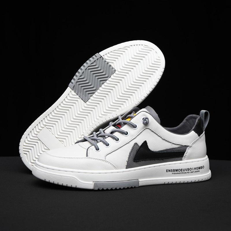 men's all-match leather low-top sneakers, view 3 - MRSLM