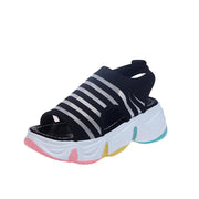 rainbow sole mid-heel slip-on sports sandals, view 4 - MRSLM