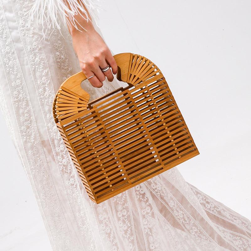 ladies handmade bamboo handbag, view 5 - MRSLM