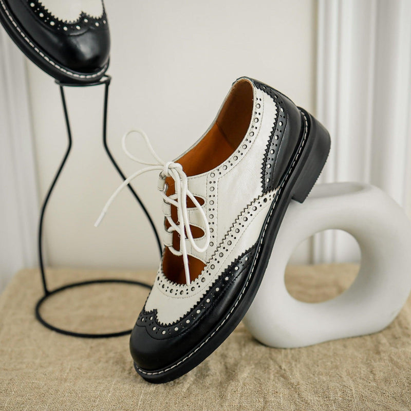 women's patent leather lace-up loafers, view 4 - MRSLM