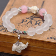 crystal elephant charm bracelet, view 6 - MRSLM