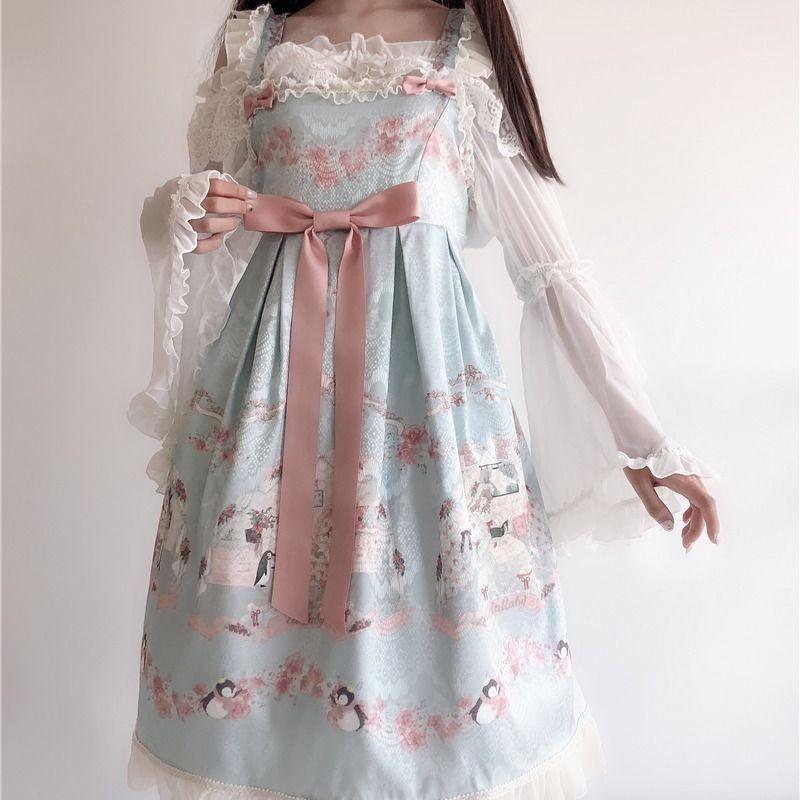 high waist sleeveless lolita dress, view 3 - MRSLM