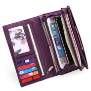 women's long leather wallet, view 2 - MRSLM