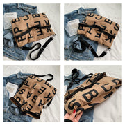 Large canvas letter tote bag, view 6 - MRSLM