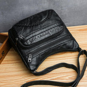 Washed Leather One Shoulder Casual Crossbody Bag - MRSLM