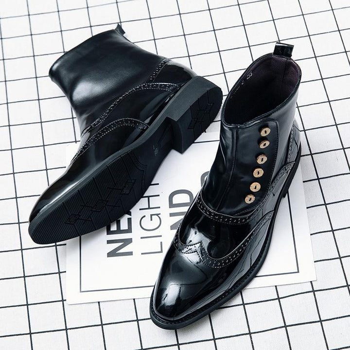 High Top Leather Fashion Men's Shoes Trend Personality Martin Boots - MRSLM