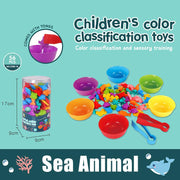 Baby Children's Rainbow Counting Early Education Cognitive Toys Math Toddler Game Set - MRSLM
