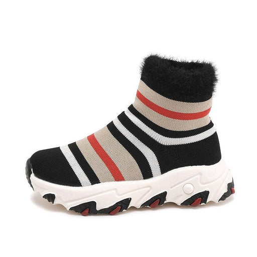 Kids' knitted stretch sock boots, view 3 - MRSLM
