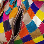 patchwork leather shoulder bag, view 8 - MRSLM