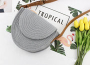 woven straw one-shoulder messenger bag, view 8 - MRSLM