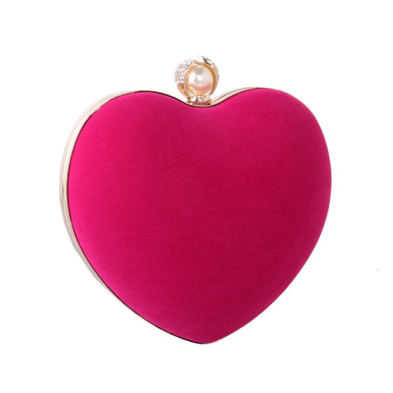 heart-shaped velvet dinner bag, view 8 - MRSLM