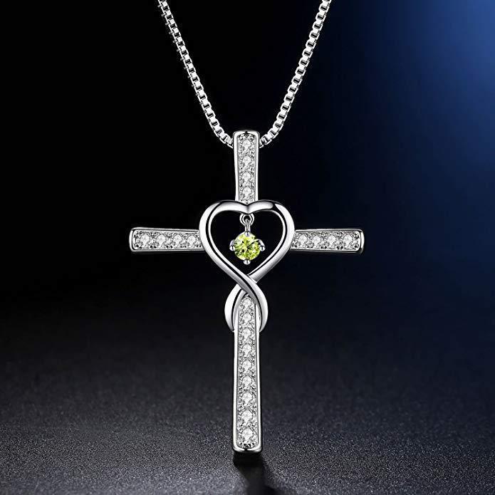 gold-plated zircon pendant necklace, view 11 - MRSLM