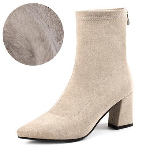 Women's pointed toe mid-tube Martin boots, view 6 - MRSLM