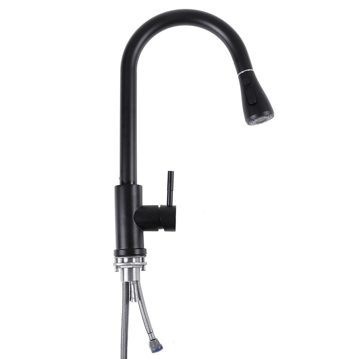 Kitchen Stainless Steel Pull-Out Faucet Tap Mixer Spout Finish Brushed Swivel Spray - MRSLM