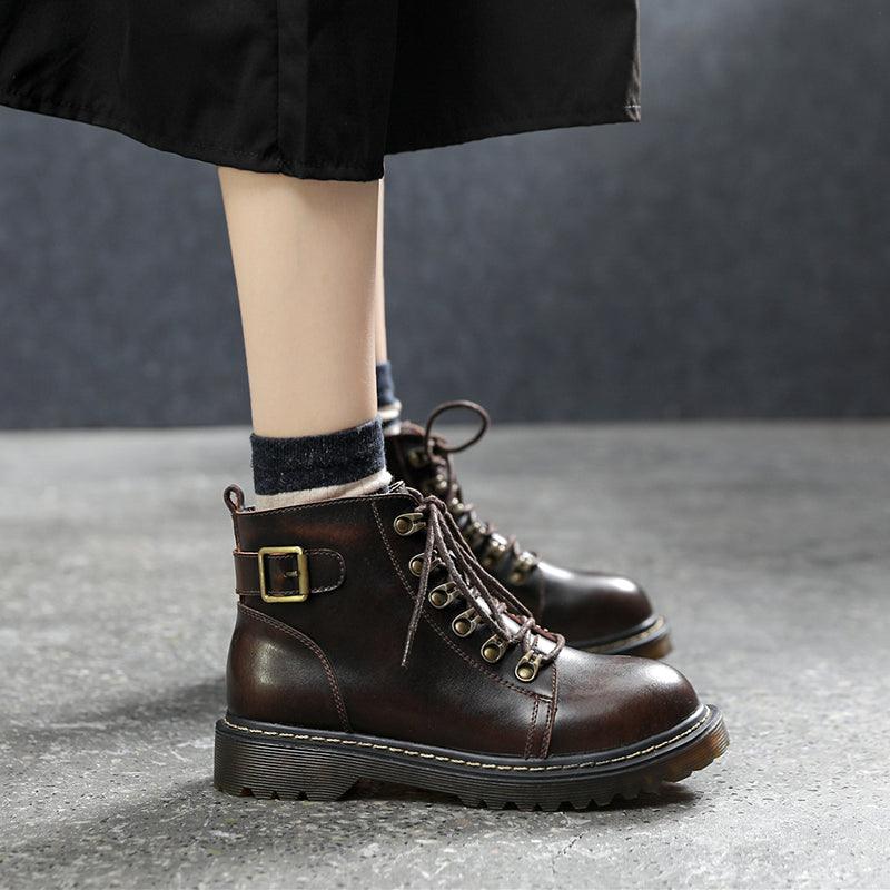 ladies retro flat short boots, view 2 - MRSLM